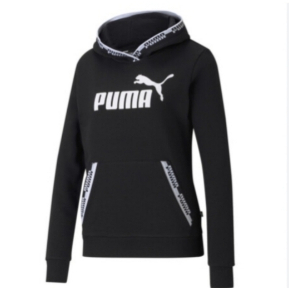 PUMA Women's Black Hoodie with White Accents